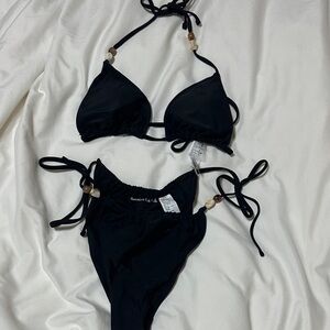 Abercrombie Black Bikini Set small top medium bottom